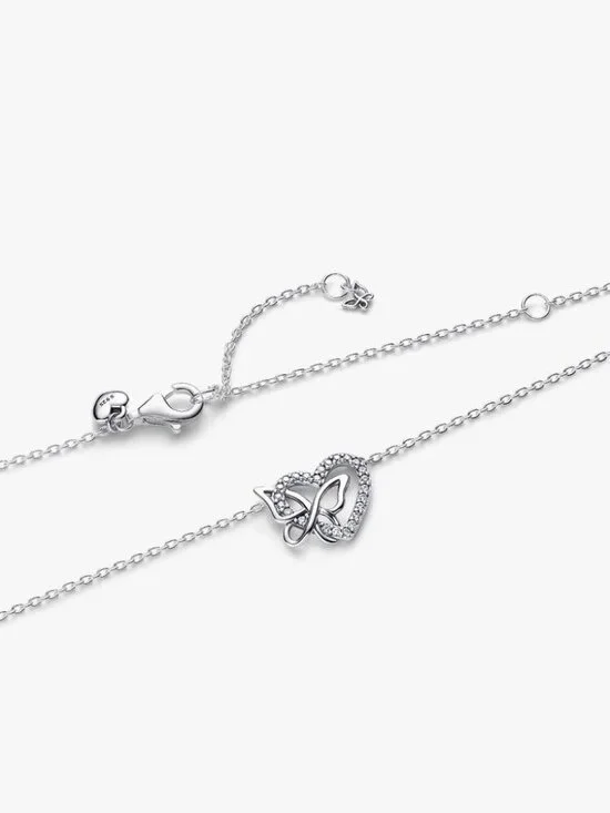Pandora Entwined Heart & Butterfly Pendant Necklace - Picture 4 of 5